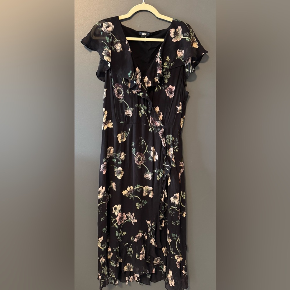 PAIGE Floral Tiered Flowy Maxi Dress Size Large Coastal Cottage Boho Nordstrom